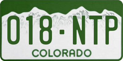 CO license plate 018NTP