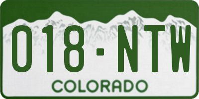 CO license plate 018NTW