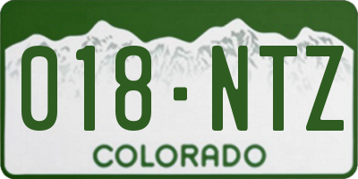 CO license plate 018NTZ