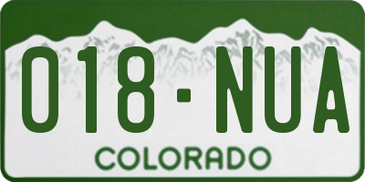 CO license plate 018NUA