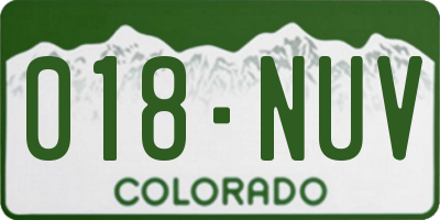 CO license plate 018NUV
