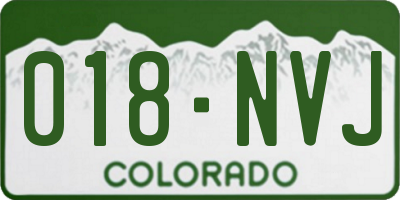 CO license plate 018NVJ