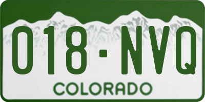 CO license plate 018NVQ