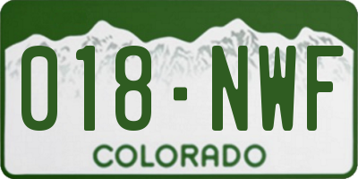 CO license plate 018NWF