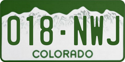 CO license plate 018NWJ