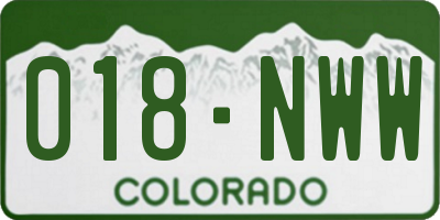 CO license plate 018NWW