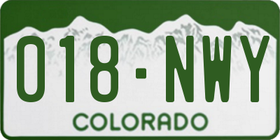 CO license plate 018NWY