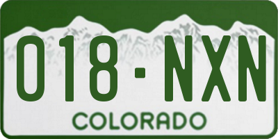 CO license plate 018NXN