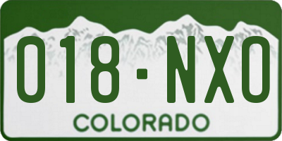 CO license plate 018NXO