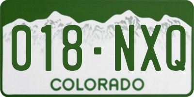 CO license plate 018NXQ