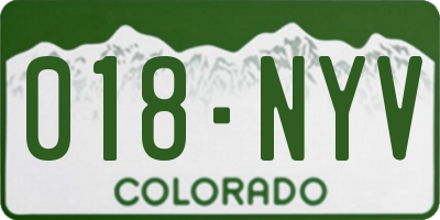 CO license plate 018NYV