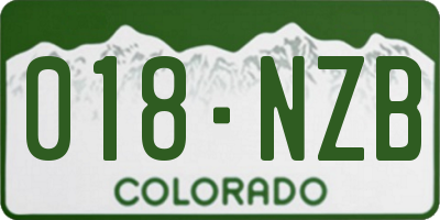CO license plate 018NZB