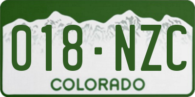 CO license plate 018NZC