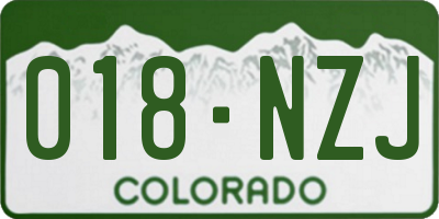 CO license plate 018NZJ