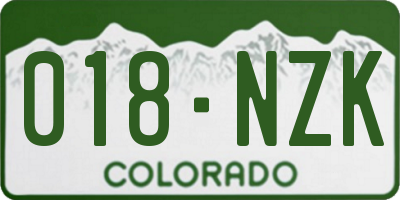 CO license plate 018NZK