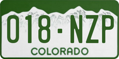 CO license plate 018NZP