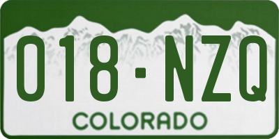 CO license plate 018NZQ