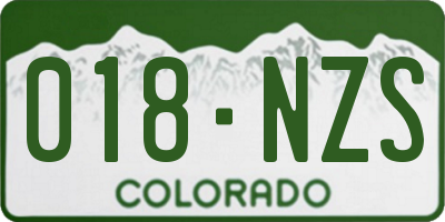 CO license plate 018NZS