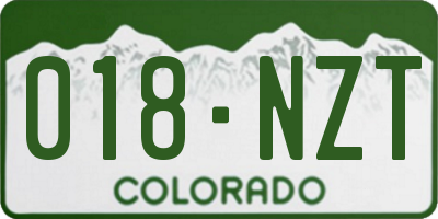 CO license plate 018NZT