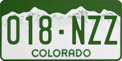 CO license plate 018NZZ