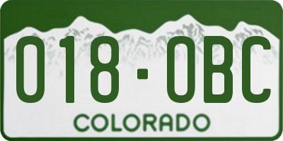 CO license plate 018OBC