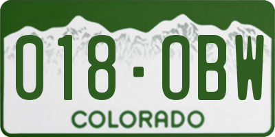 CO license plate 018OBW