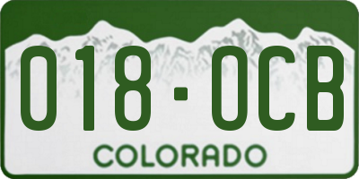 CO license plate 018OCB