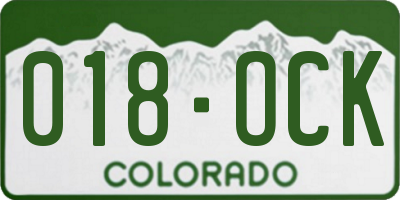 CO license plate 018OCK