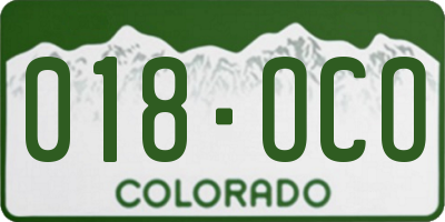 CO license plate 018OCO