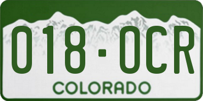 CO license plate 018OCR