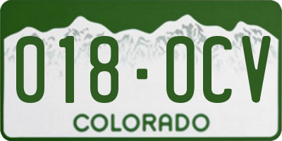 CO license plate 018OCV