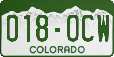 CO license plate 018OCW
