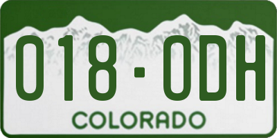 CO license plate 018ODH