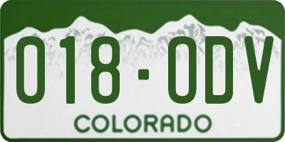 CO license plate 018ODV