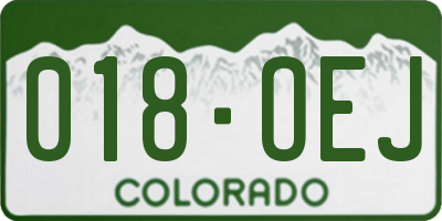 CO license plate 018OEJ