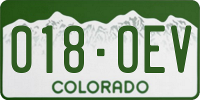 CO license plate 018OEV