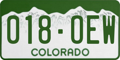 CO license plate 018OEW