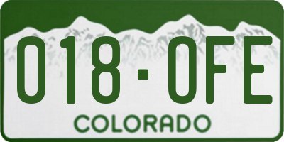 CO license plate 018OFE