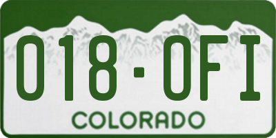 CO license plate 018OFI