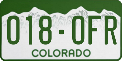 CO license plate 018OFR