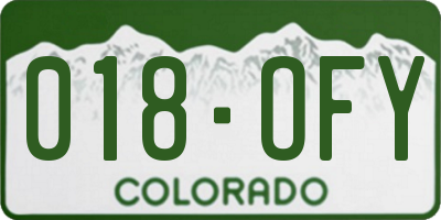 CO license plate 018OFY