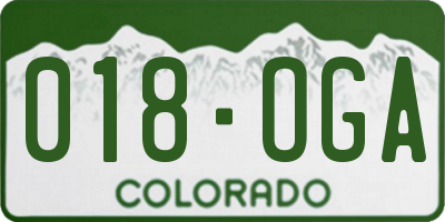 CO license plate 018OGA