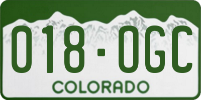 CO license plate 018OGC
