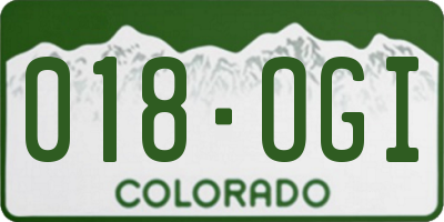 CO license plate 018OGI