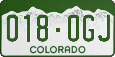 CO license plate 018OGJ