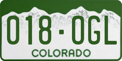 CO license plate 018OGL