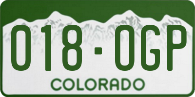 CO license plate 018OGP