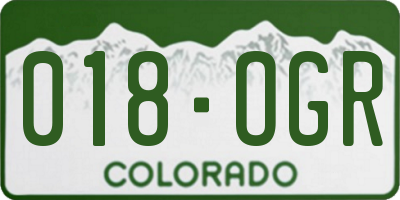 CO license plate 018OGR