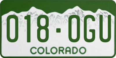 CO license plate 018OGU