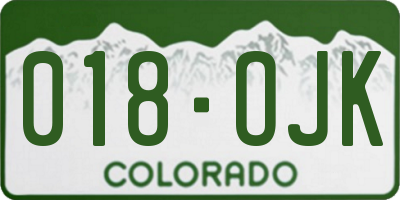 CO license plate 018OJK